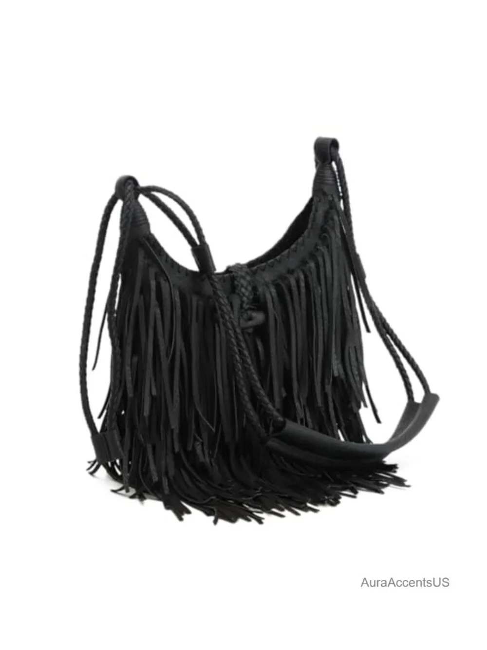 Vintage Fringe Hobo Purse for Women - Faux Suede Tassel Shoulder Bag